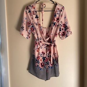 Francescas pink floral romper